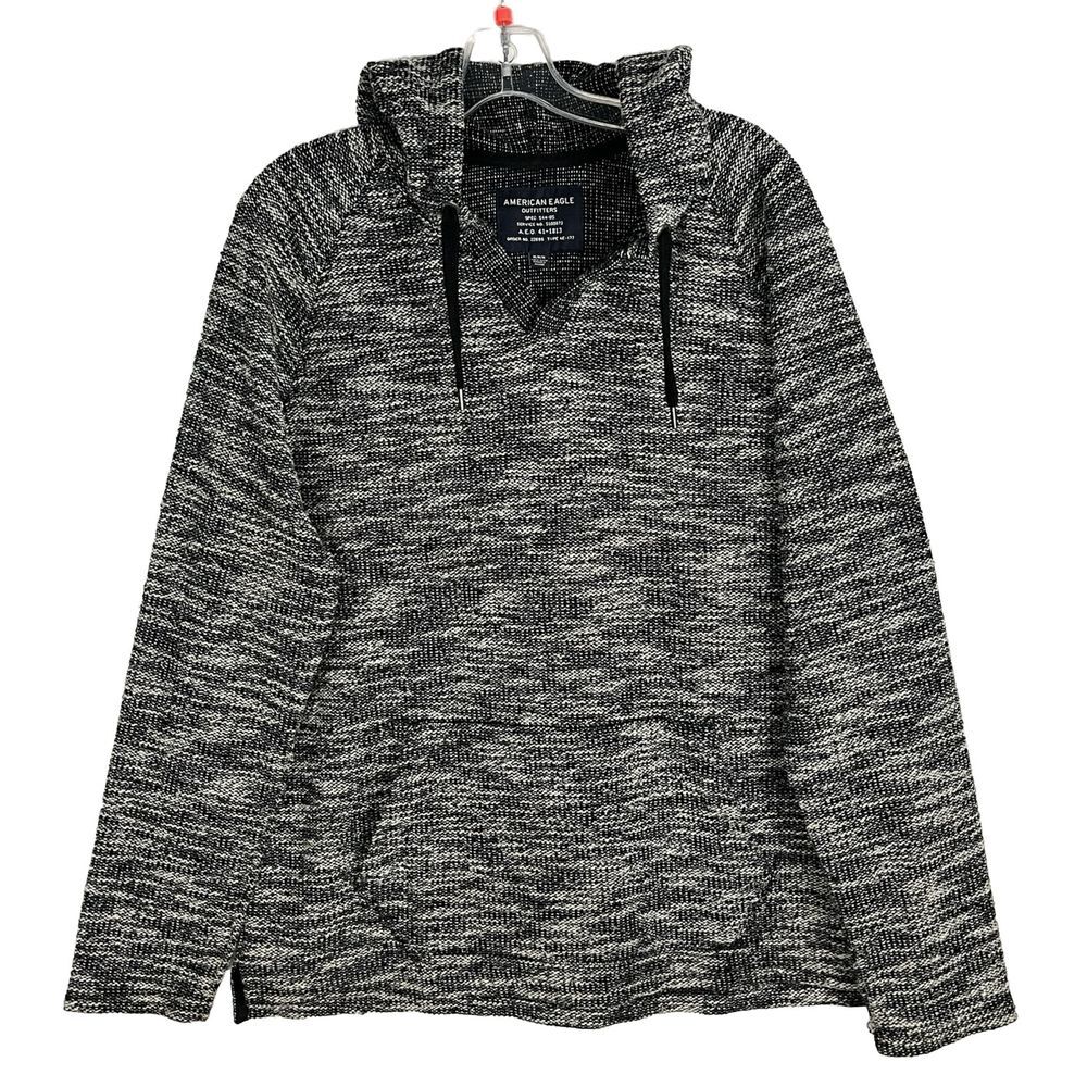 American Eagle Outfitters Hoodie Mens M Gray Eagle Pullover One Pocket Gray